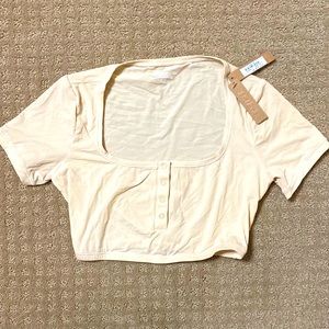 COPY - Skims crop Henley short sleeve top